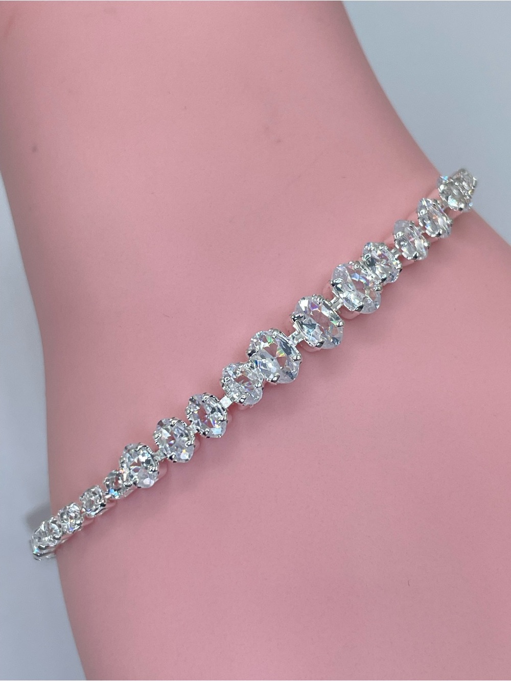 Swarovski Crystal Elements White Swarovski Crystal Tennis Bracelet Bridal Prom